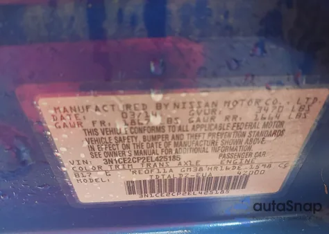 2014 Nissan Versa Note S (Sr)/S Plus/Sv из США, поврежденный, VIN 3N1CE2CP2EL425185